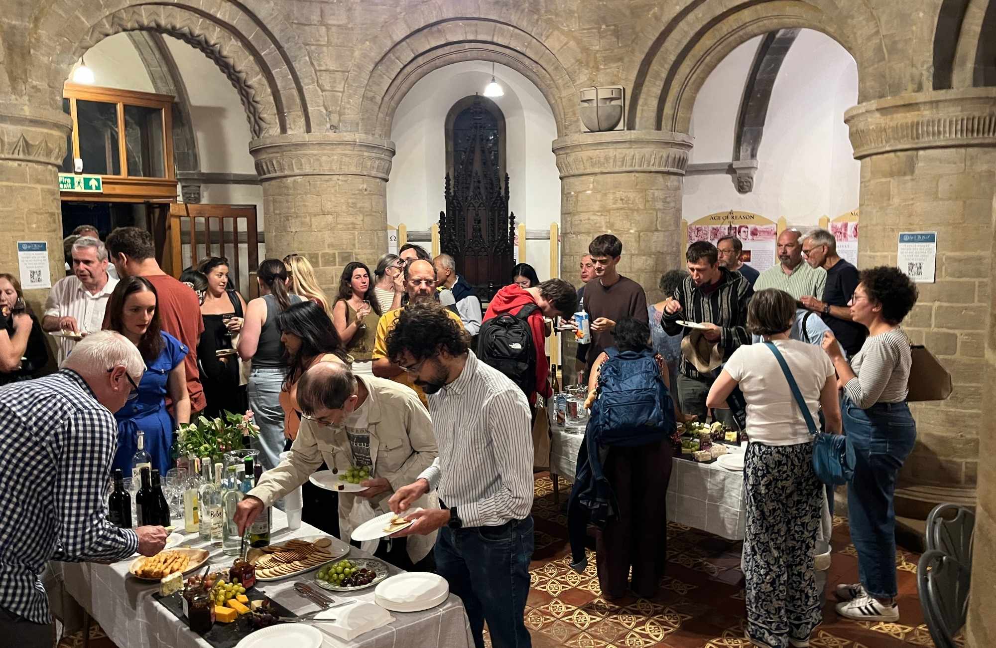 Cheese and wine reception at 'The Ploughboy Revolution'